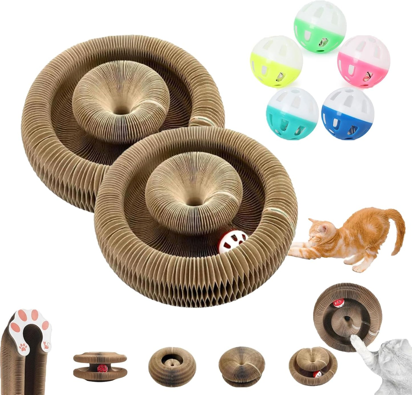 Interactive Foldable Cat Scratcher Toy