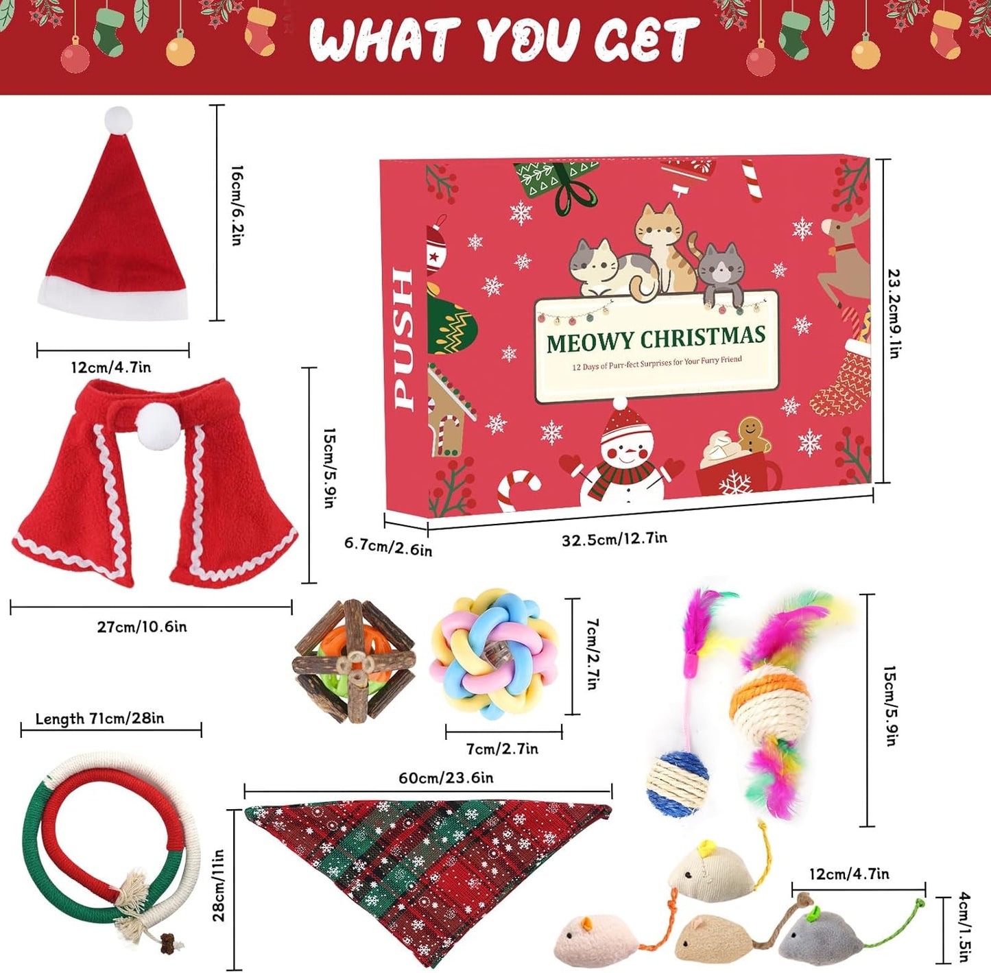 12 Days of Festive Surprises Advent Calendar for Cats