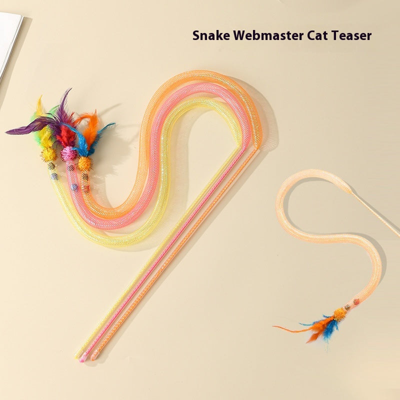 Elastic Feather Cat Teaser Wand