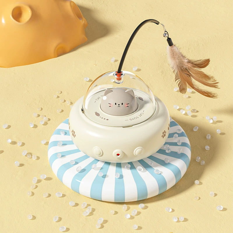 Smart Interactive Cat Teaser Toy with Feather & Light