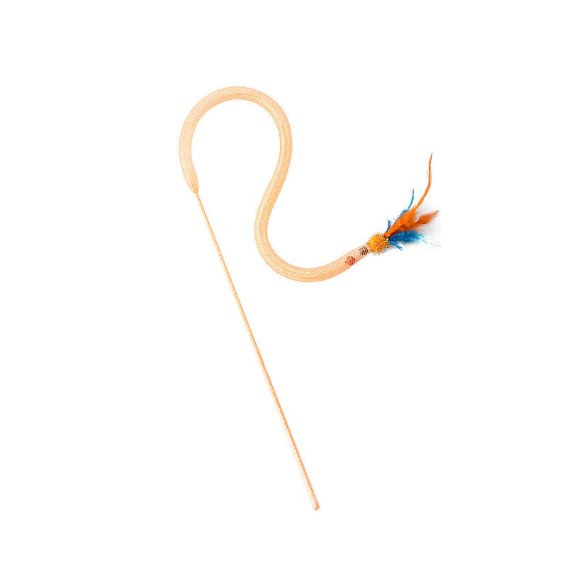 Elastic Feather Cat Teaser Wand