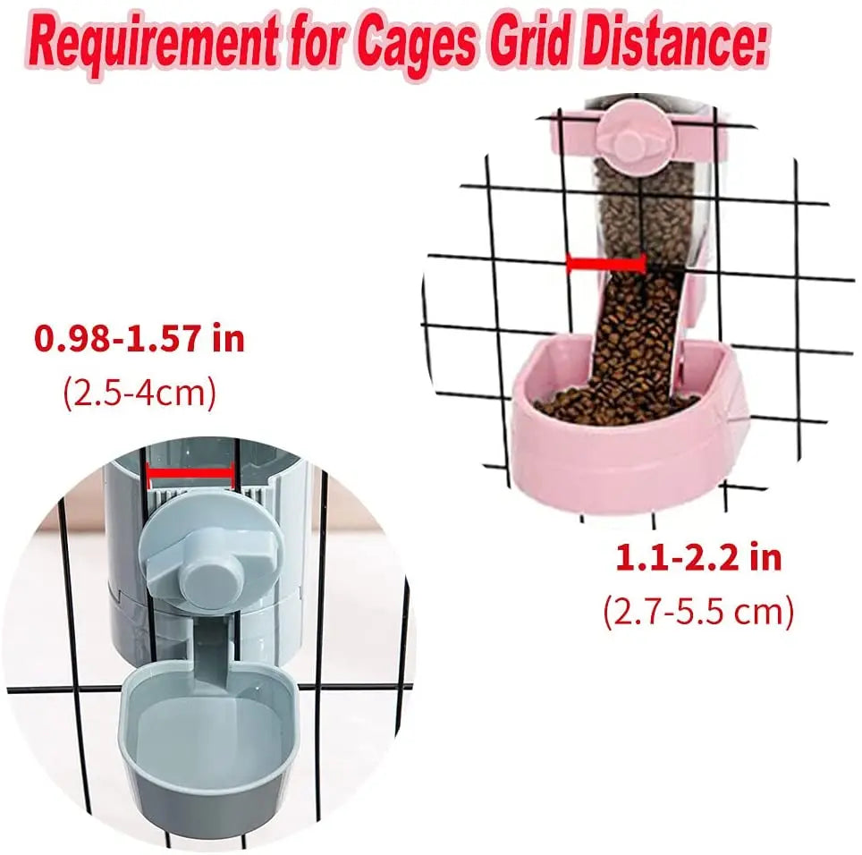 Pet Feeding Product - Automatic Food Container Dispenser, Cage Hanging Bowl, Water Bottle for Puppy, Cats, Rabbit, Birds