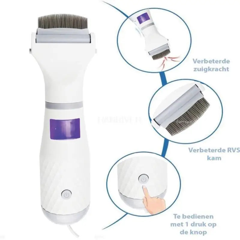 Pet Electronic Electric Flea Comb Puppies Fleas Treatment Safe Pets Kill for Dogs Cats EU Plug Pet Supplies Comb For Cat Dogs