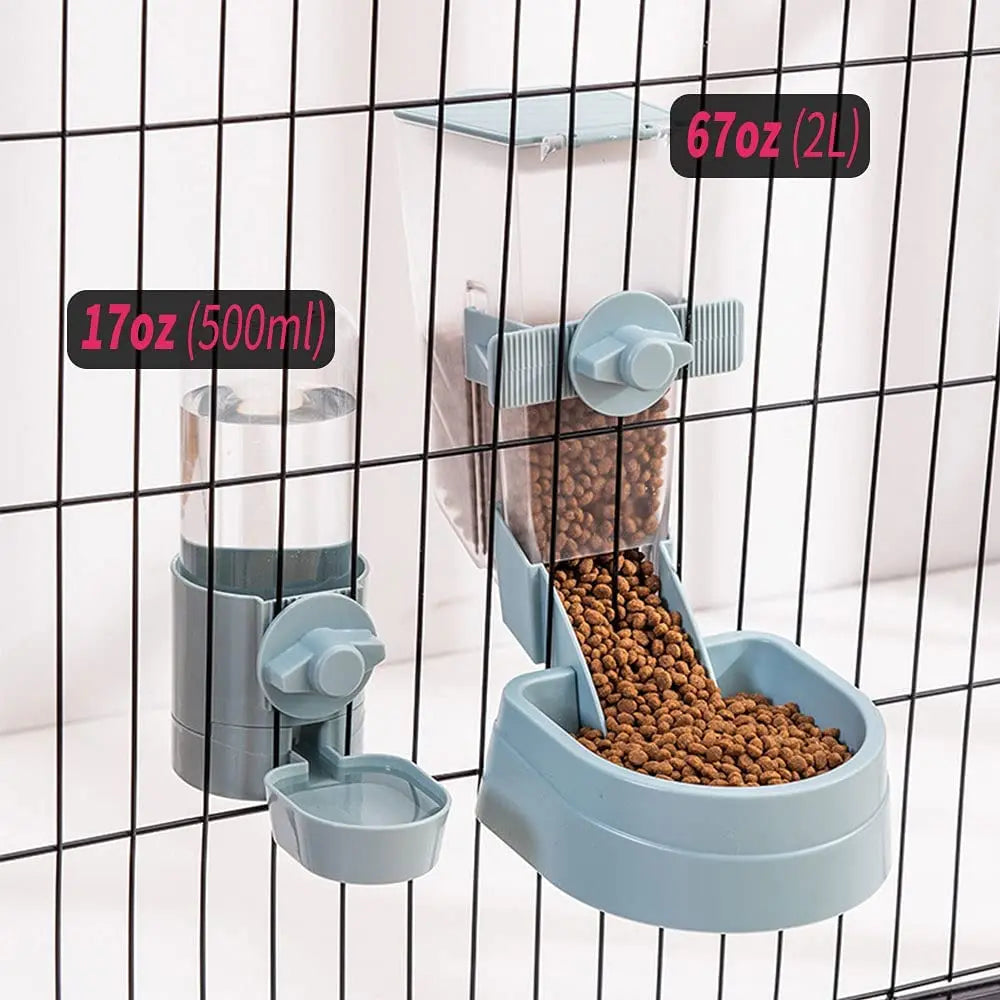 Pet Feeding Product - Automatic Food Container Dispenser, Cage Hanging Bowl, Water Bottle for Puppy, Cats, Rabbit, Birds