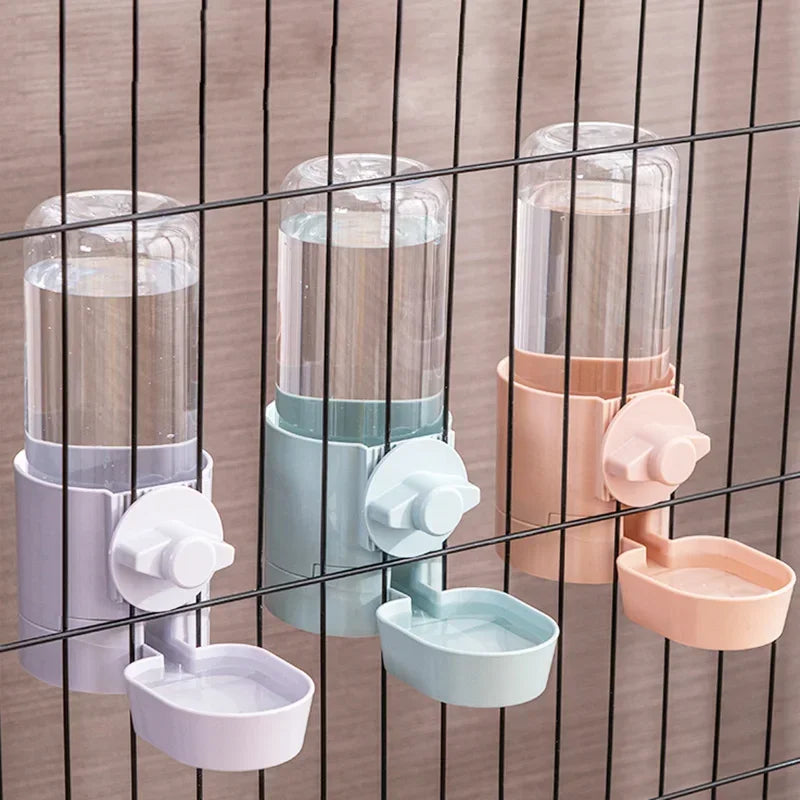 Pet Feeding Product - Automatic Food Container Dispenser, Cage Hanging Bowl, Water Bottle for Puppy, Cats, Rabbit, Birds