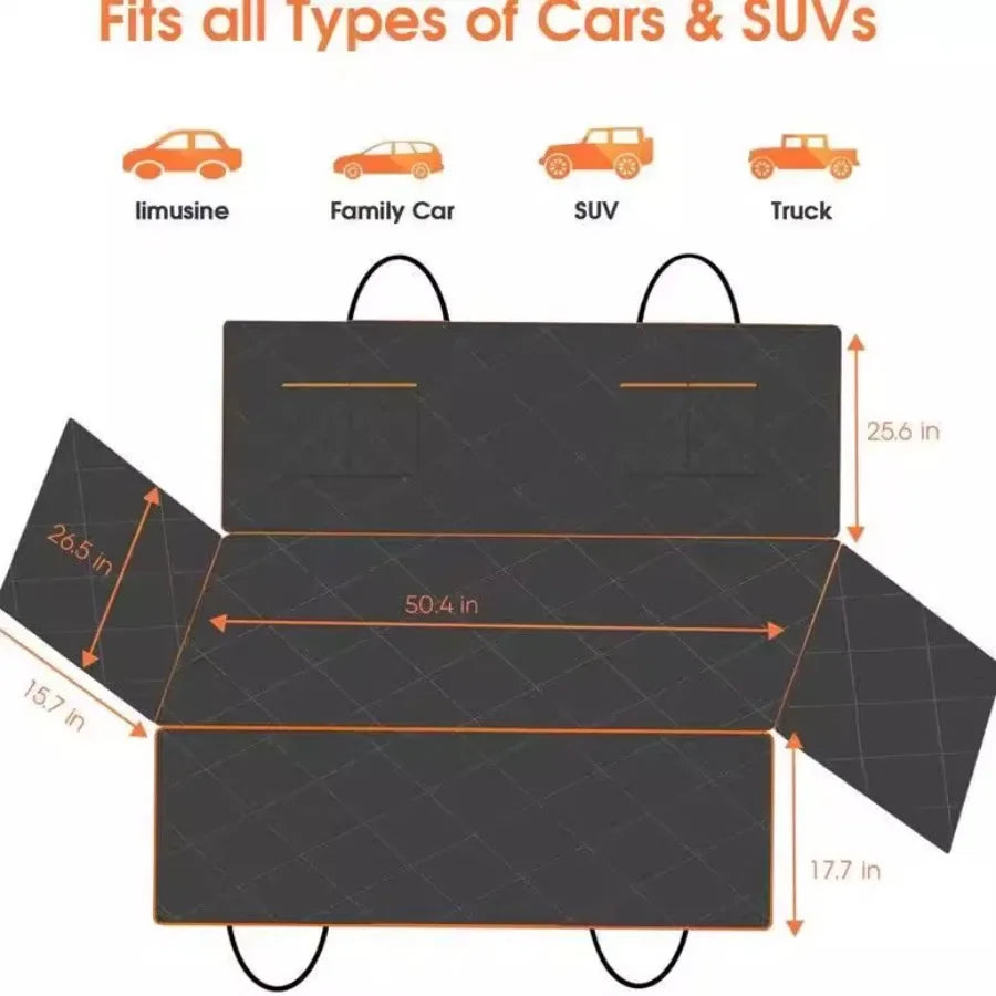 Pet Car Seat Cover - Full Coverage Rear Seat Pad for Travel,Suitable for Dogs, Practical Pet Vehicle Accessory
