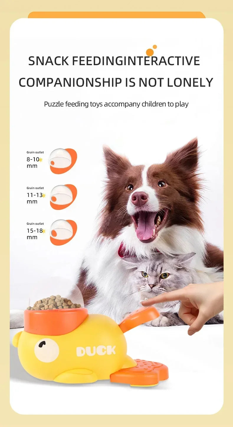 "Duck-shaped Pet Feeder - Eco-friendly Design, Non-toxic Paint, Entertaining While Stimulating The Natural Foraging Instinct"