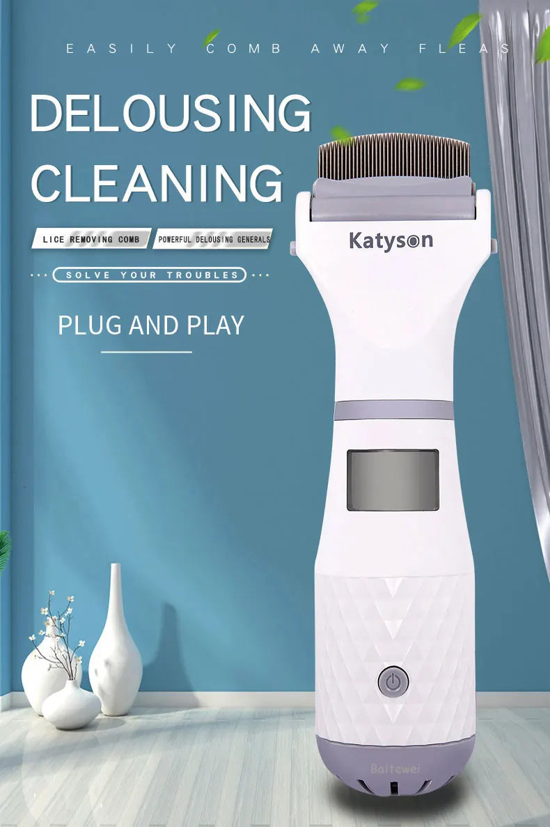 Pet Electronic Electric Flea Comb Puppies Fleas Treatment Safe Pets Kill for Dogs Cats EU Plug Pet Supplies Comb For Cat Dogs