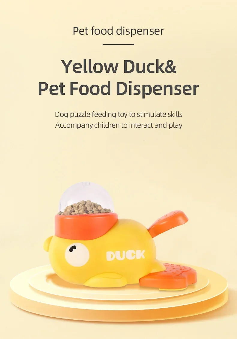 "Duck-shaped Pet Feeder - Eco-friendly Design, Non-toxic Paint, Entertaining While Stimulating The Natural Foraging Instinct"