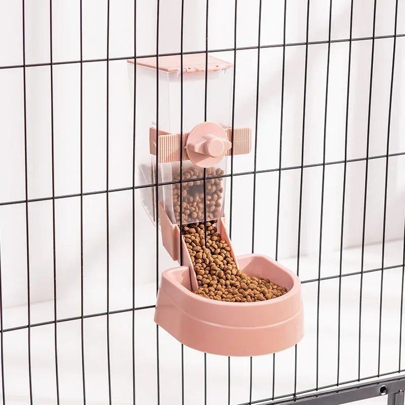 Pet Feeding Product - Automatic Food Container Dispenser, Cage Hanging Bowl, Water Bottle for Puppy, Cats, Rabbit, Birds