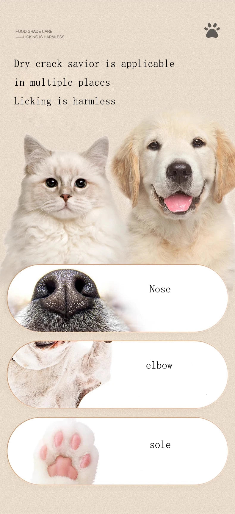 Safe Dogs Paw Caring Balm Pet Gentle Foot Balm Kitten Paw Care NourishingCream for Pets Dogs Cat Caring Product