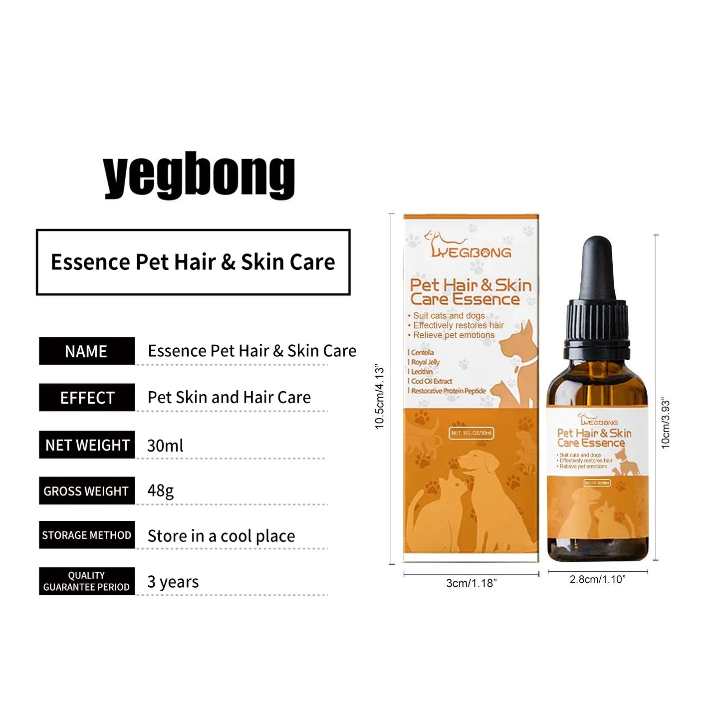 Pet Skin Care Essence Promote Hair Growth Hair Thinning Moisturizing Wound Cleaning Repair Skin Itching Relieving Cat Hair Serum