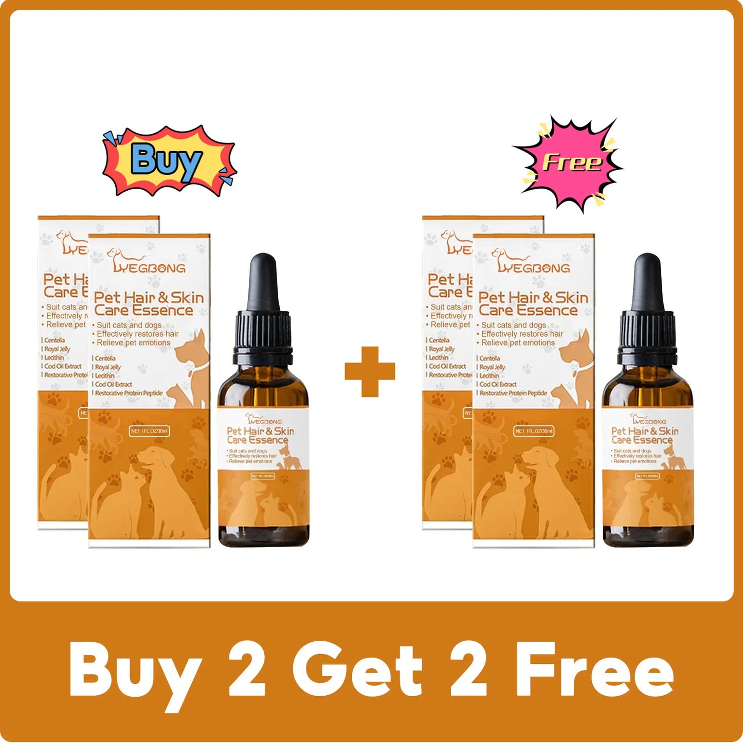 Pet Skin Care Essence Promote Hair Growth Hair Thinning Moisturizing Wound Cleaning Repair Skin Itching Relieving Cat Hair Serum