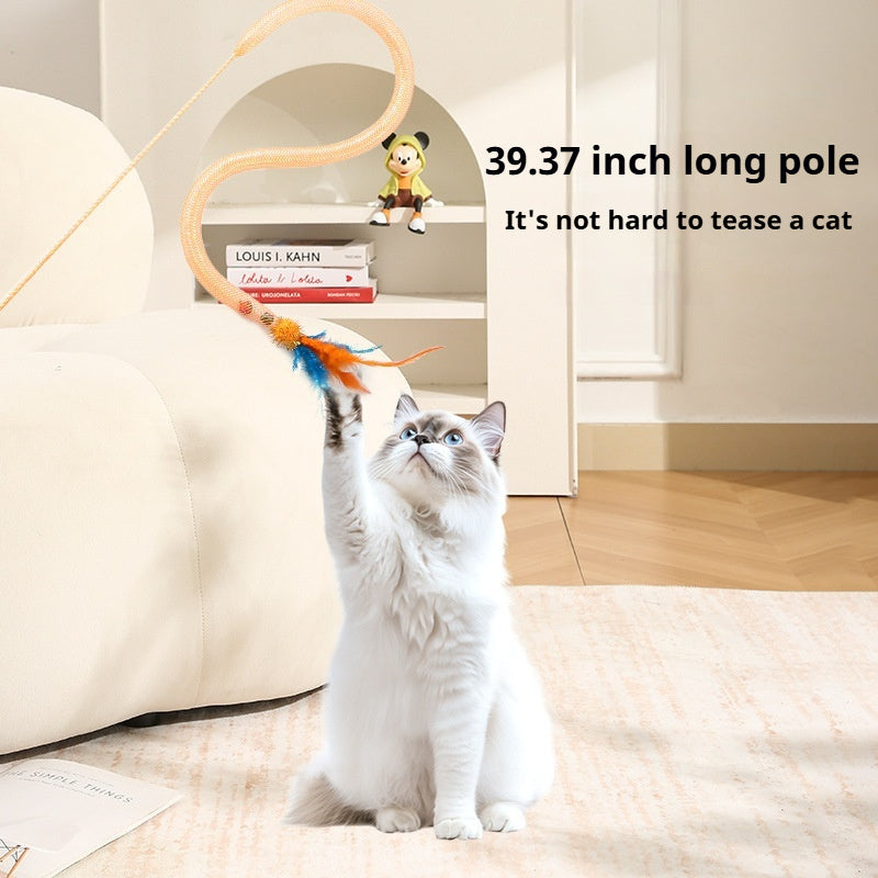 Elastic Feather Cat Teaser Wand