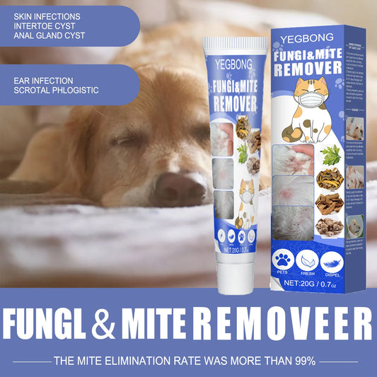 Yegbong Pet Mite Removal Cream Dog Cat Anti Itchy Remove Fungi Improve Skin Fur Herbal Pet Care Cream Pet Mite Removal Ointment