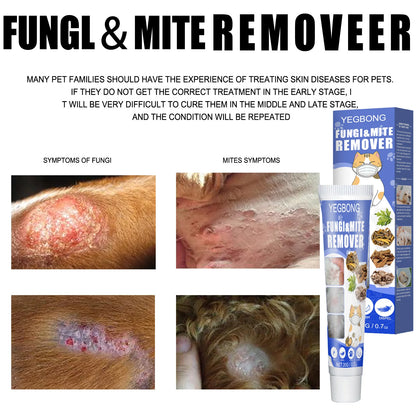 Yegbong Pet Mite Removal Cream Dog Cat Anti Itchy Remove Fungi Improve Skin Fur Herbal Pet Care Cream Pet Mite Removal Ointment