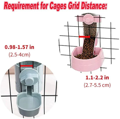 Pet Feeding Product - Automatic Food Container Dispenser, Cage Hanging Bowl, Water Bottle for Puppy, Cats, Rabbit, Birds