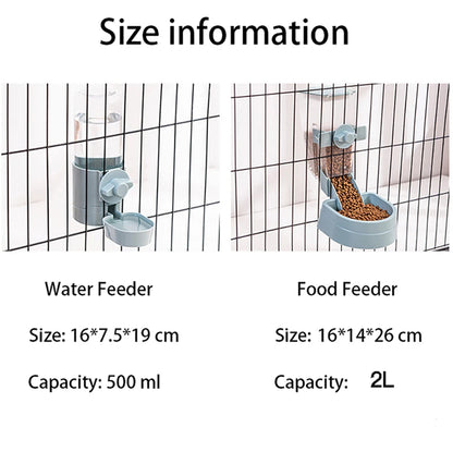 Pet Feeding Product - Automatic Food Container Dispenser, Cage Hanging Bowl, Water Bottle for Puppy, Cats, Rabbit, Birds