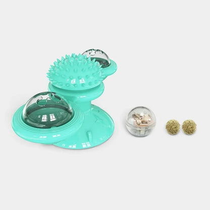 Interactive Cat Windmill Toy – LED & Catnip Ball Spinner for Indoor Exercise & Chewing